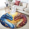 Dragon Artwork Round Area Rug,Carpet Rug for Living Room Bedroom Sofa Playroom Decor,Non-slip Floor Mat