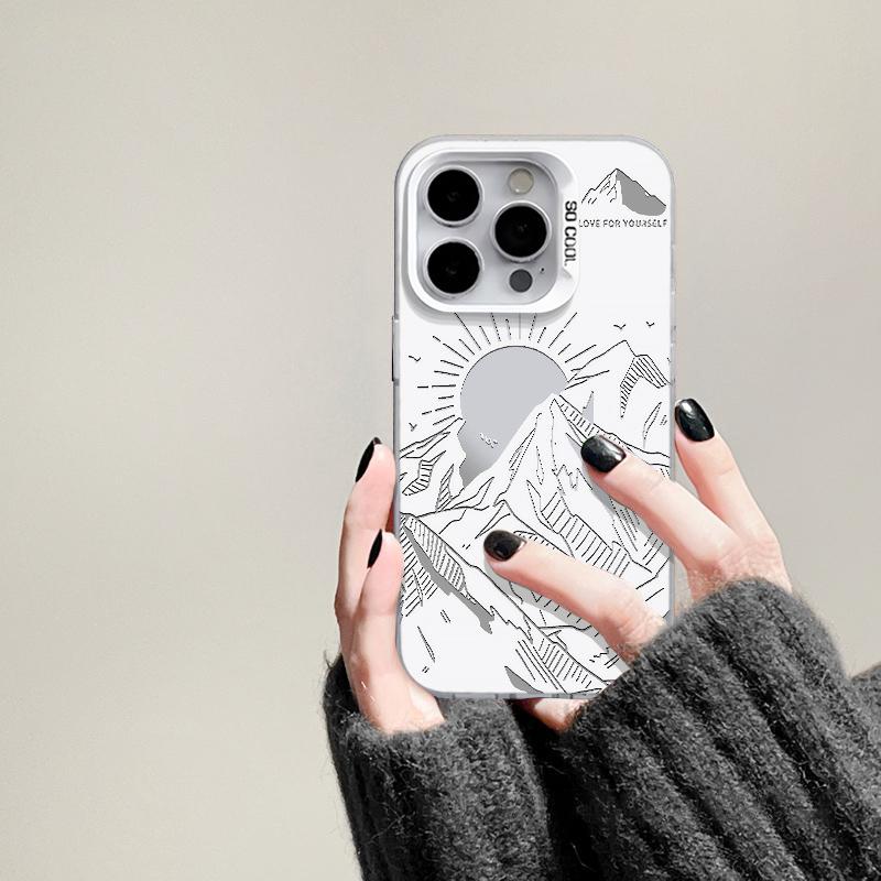 Sun Gold Cartoon Frosted Phone Case for Apple 17 Pro Max/16 Pro/Silver 15/14 Plus