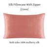22 Momme Silk Zipper Pillowcase 1pc 100% Nature Mulberry Silk Muticolor Pillow Case For Healthy Standard Queen King