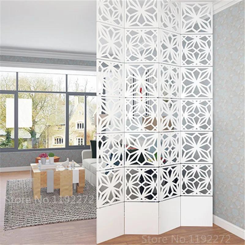 6pieces Modern Simple A Living Room Hanging Folding Screen Hollow White Dining Room Partition The Entrance Curtain Biombo