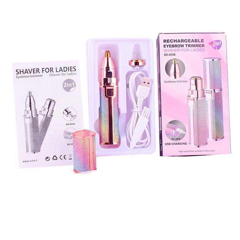 Cross-border USB Rechargeable Women's Eyebrow & Lipstick Hair Removal Shaver