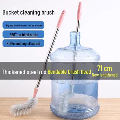 Long Handle Pure Water Bucket Cleaning Brush with Elbow Design for Dispenser Buckets