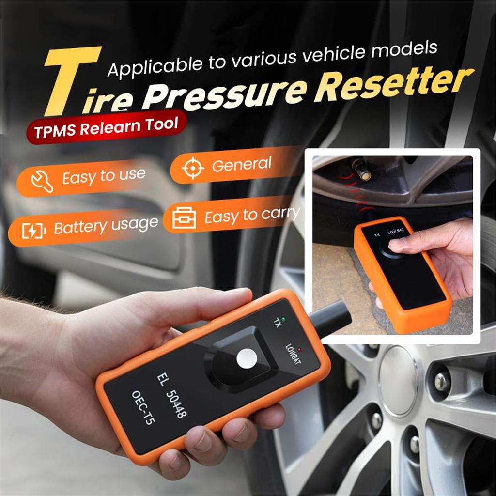 TPMS Sensor Reset Tool EL-50448 OEC-T5 Tire Pressure Monitoring System Activation Device with TX and Low Battery Indicator for Automotive Use