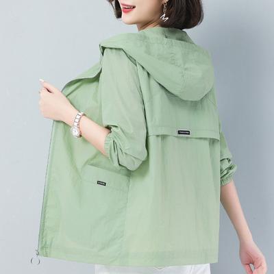 Women's Jacket Plus Size Summer Short Hooded Casual Jacket Outdoor Windproof Jacket