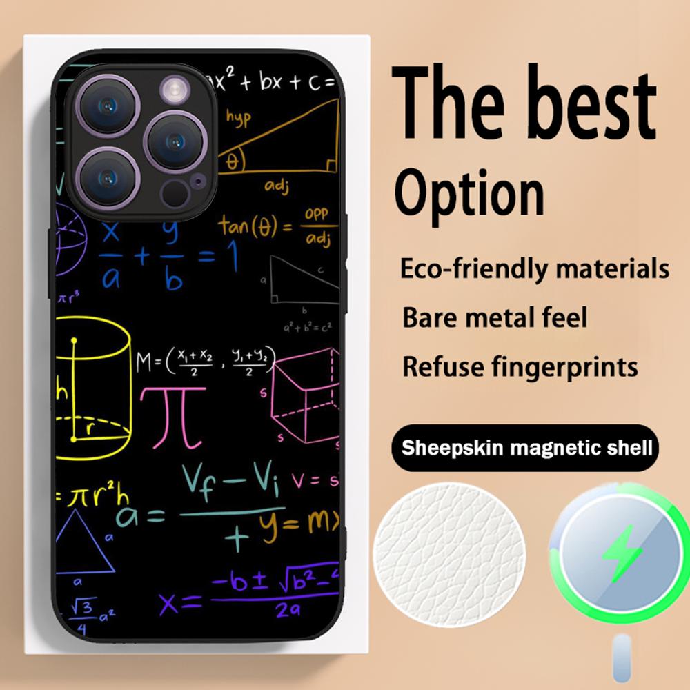 

Cool formula equation cool pattern Phone Case For iPhone 16 15 14 13 12 11 Plus Pro Max High-end Luxury Magsafe Sheepskin iPhone 16 Pro