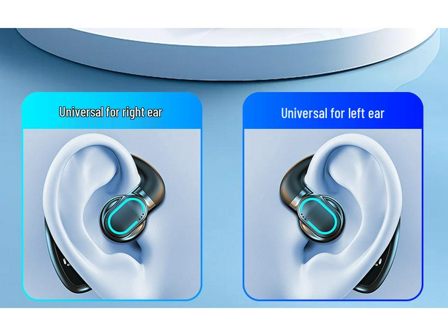 F80 Bluetooth Earphones: Over-Ear, Air Conduction, Single-Ear with Digital Display