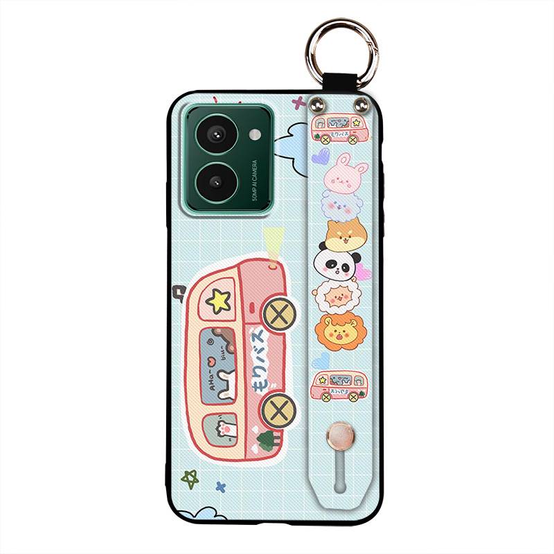 Cartoon Wristband Phone Case For Nokia HMD Pulse/Pulse+/Pulse Pro Shockproof Anti-knock Wrist Strap Fashion Design Ring