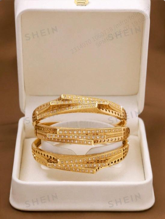 Fashion Zircon Geometric Design Bracelet Light Luxury Temperament Bracelet Women золотой
