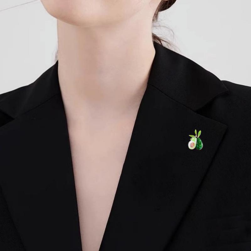 Zarte Emaillierte Avocado Broschen Anstecknadeln Für Damen Kleidung Mantel Bankett Accessoires Geschenke