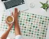 Gaming Keyboard and Mouse Protective Mat Watercolor Dots 90x45 Cm
