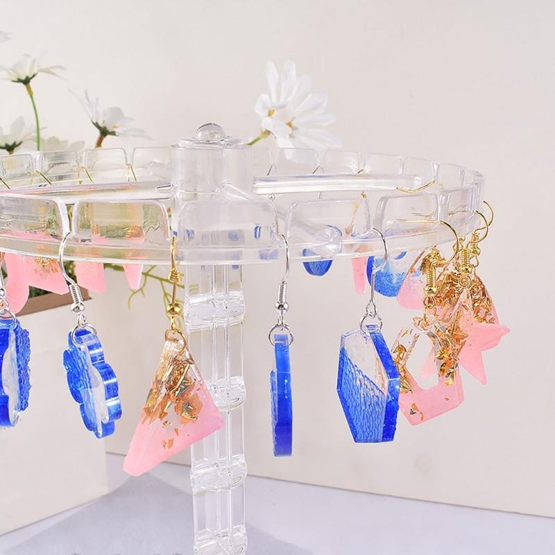 Shiny Glossy Silicone Resin Molds Geometry-shaped Earrings Mold DIY Keychain Pendant Jewelry Epoxy Resin Crafting Molds