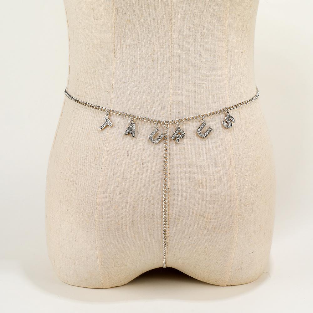 Модная цепочка на талию, многослойная хип-хоп рок-цепочка, многоэлементный алфавитный лоскутный пояс, панк-цепочка для тела