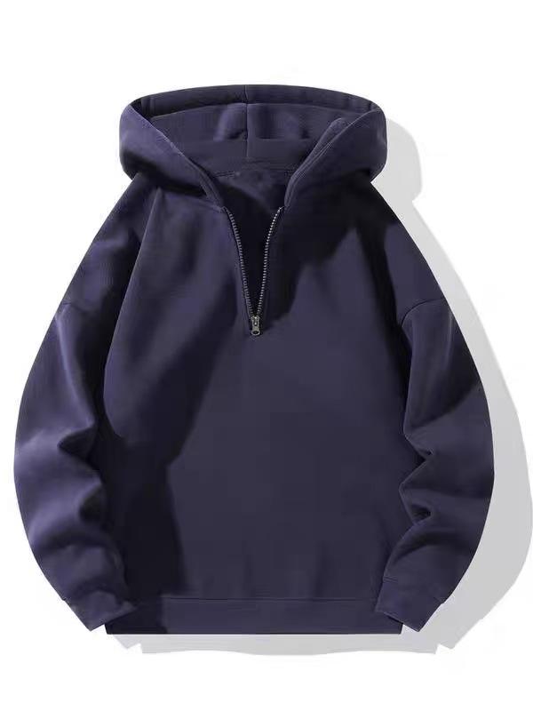 2026 Unisex Half-Zip Heavyweight Long Sleeve Hoodie Jacket S