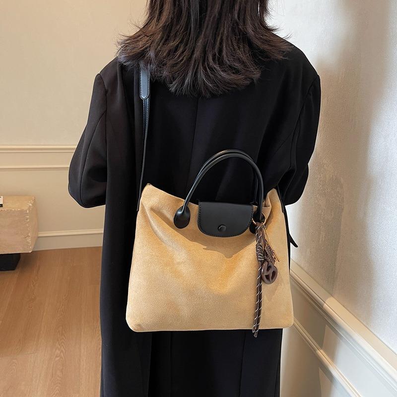 Suede Bag Women's Large-capacity New Retro Casual Messenger Bag High-end Commuter Tote Bag