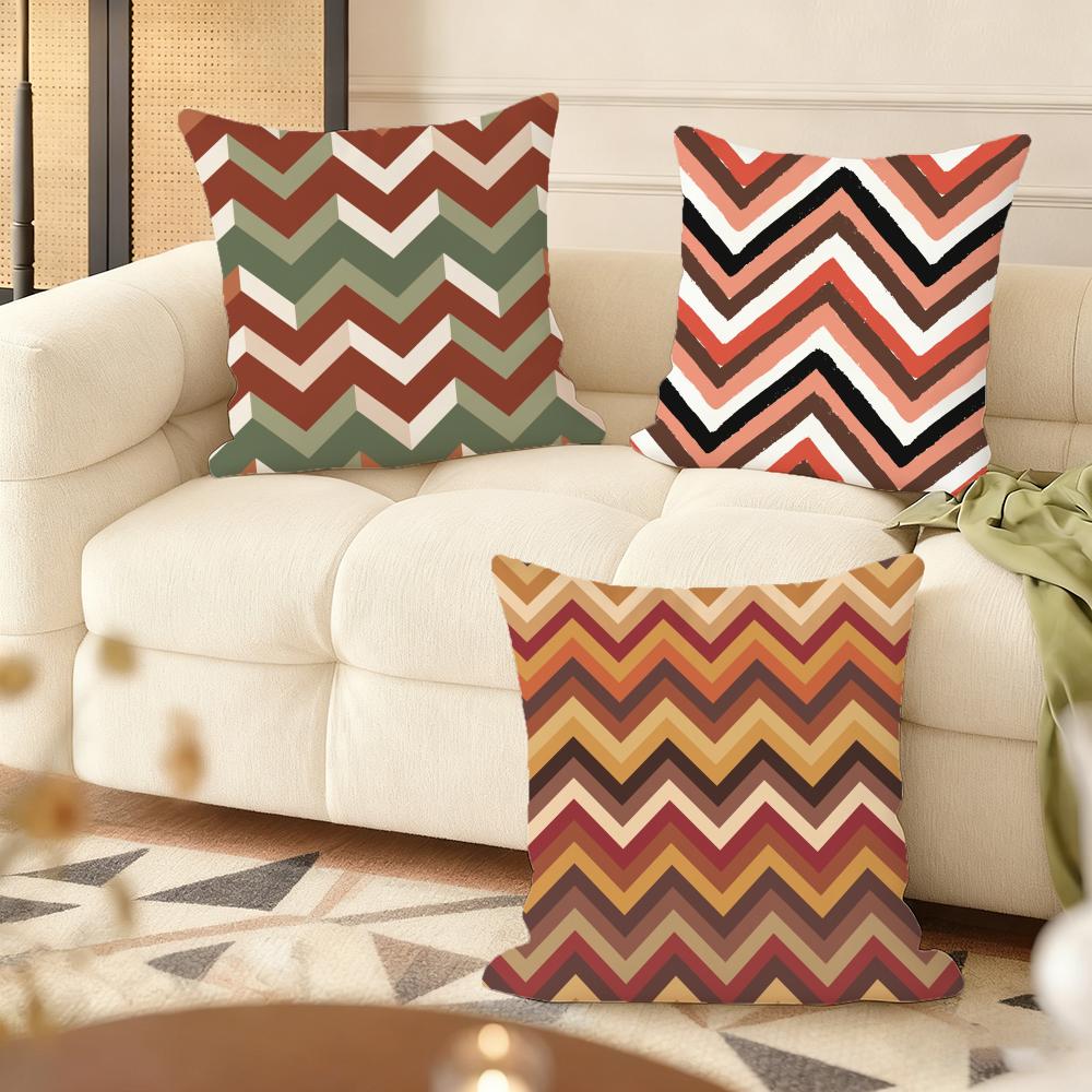 Calm Geometric Color Cushion Cover Soft Plush DoubleSided Printed Sofa Pillow Cushion Cover  Cozy AllSeason Decor Gift