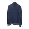 LACOSTE Border Pattern Long sleeve knit Zip jacket M Navy Men's Used