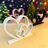 Romantic Heart-to-Heart Statue Plastic Love Heart Figurine Heart-shaped Sculpture  Bookshelf Decor