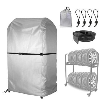 Outdoor Waterproof Tire Rack Cover, Holds 8 Tires, 420D Thick, 146cm (H) X 110cm (L) X 75cm (W), UV Protection, Deterioration Prevention, Dirt Prevent
