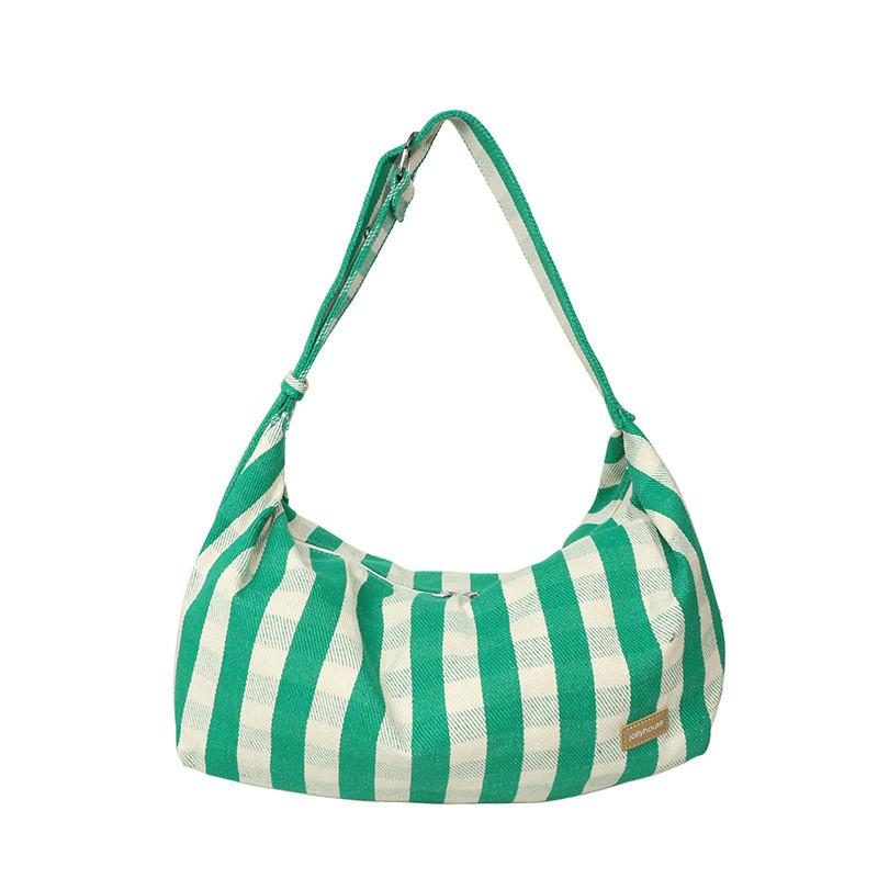 Pattern Canvas Striped Handbag Single Shoulder Crossbody Bag Women Gift Fashion