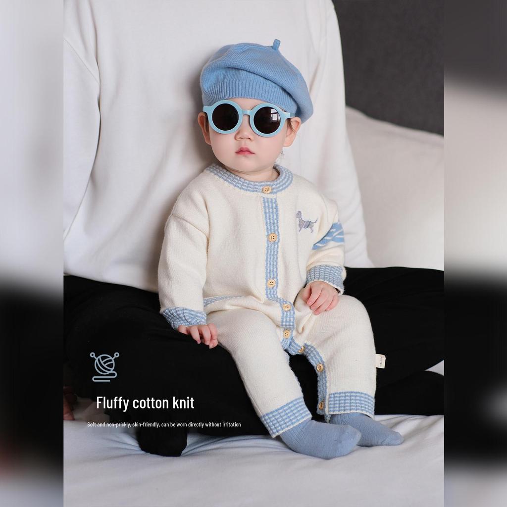 Newborn Knitted Sweater Onesie for Boys & Girls - 2025 Autumn Collection