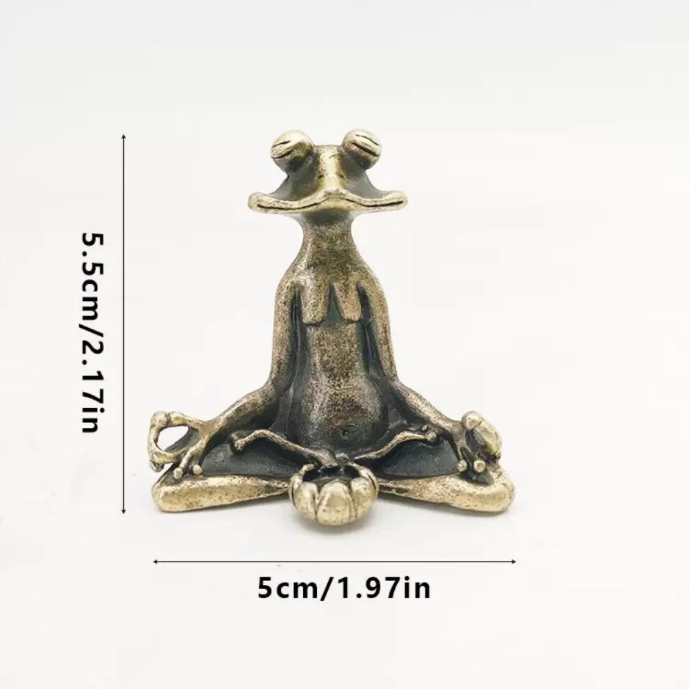 Vintage Messing Meditation Zen Buddhistische Frosch Statue Schmuckstück Kupfer Tier Skulptur Räuchergefäß Heim Schreibtisch Dekoration Tee Haustier