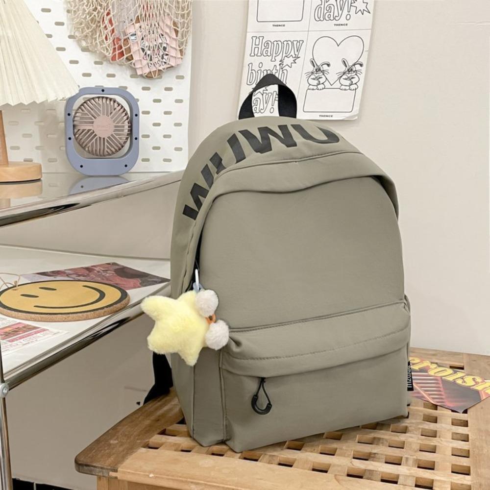 Korean Version of Alphabet Large-capacity Schoolbag Niche Design Fashionable Versatile Casual Backpack Lightweight Waterproof Burden-reducing Backpack
