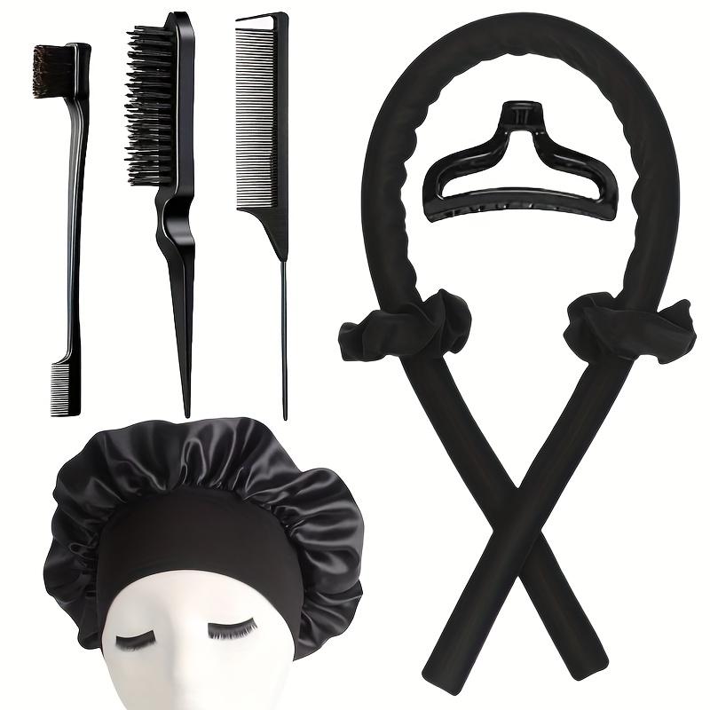 3/5/8pcs Styling Tool Set Women'S No-Heat Curling Iron and Satin Sleep Cap Set Hair Styling Tools Comb Hair Clip Hair Tie Set