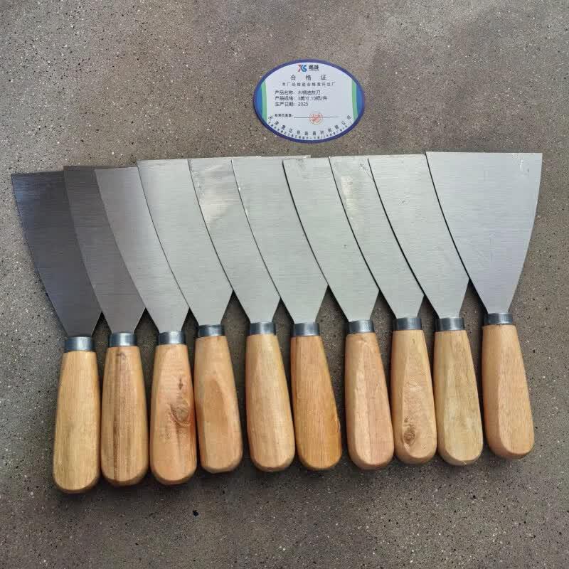 3-Inch Wooden Handle Carbon Steel Putty Knives (10-Pack)