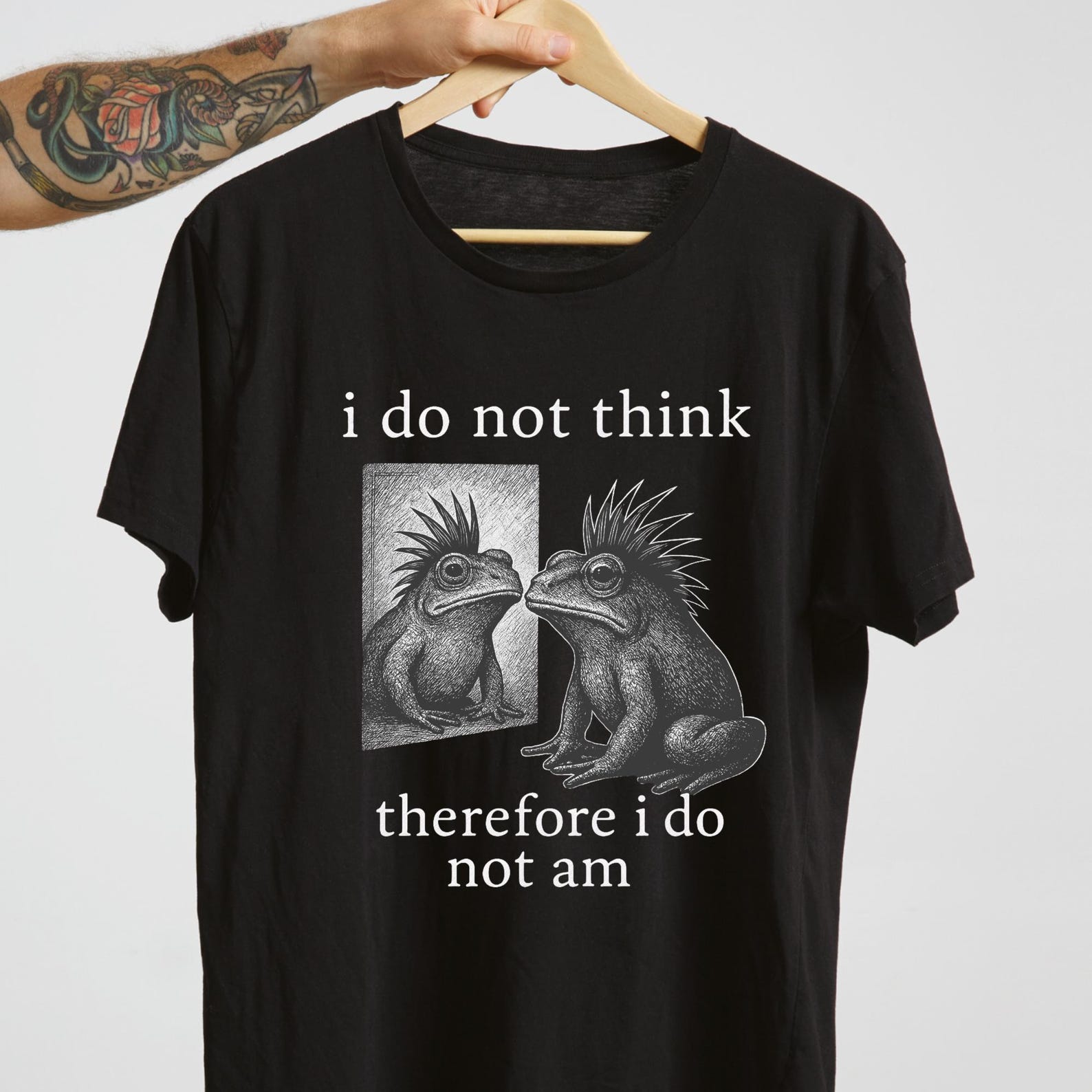 Punk Frog Philosophy Shirt – Funny Existential Goth Tee M