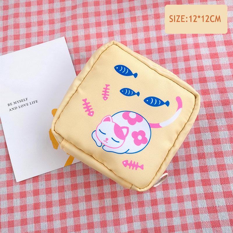 Portable Sanitary Pads Bag Mini Travel Makeup Pouch Waterproof Organizer For Women Girls Cosmetic Storage