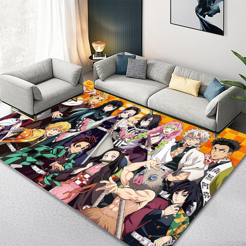 Demon Slayer Carpet Rug for Living Room Bedroom Home Sofa Decoration,Kids play Non-slip Floor Mat