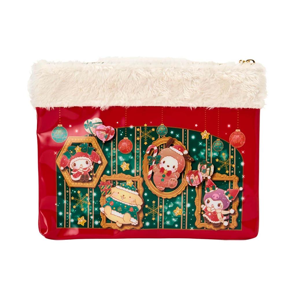 Sanrio Flat Pouch Featuring Sanrio Ages 3 and 389081 (Christmas) Characters, Up,