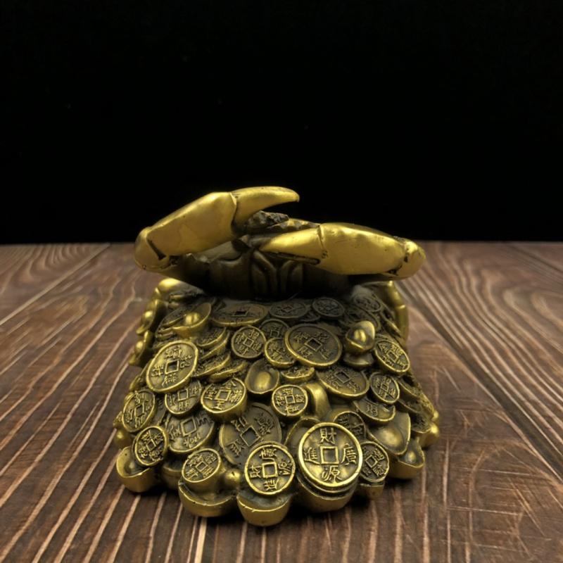 Brass Wealth From All Directions Money Copper Crab Home Desktop Craft Decoration Ornament