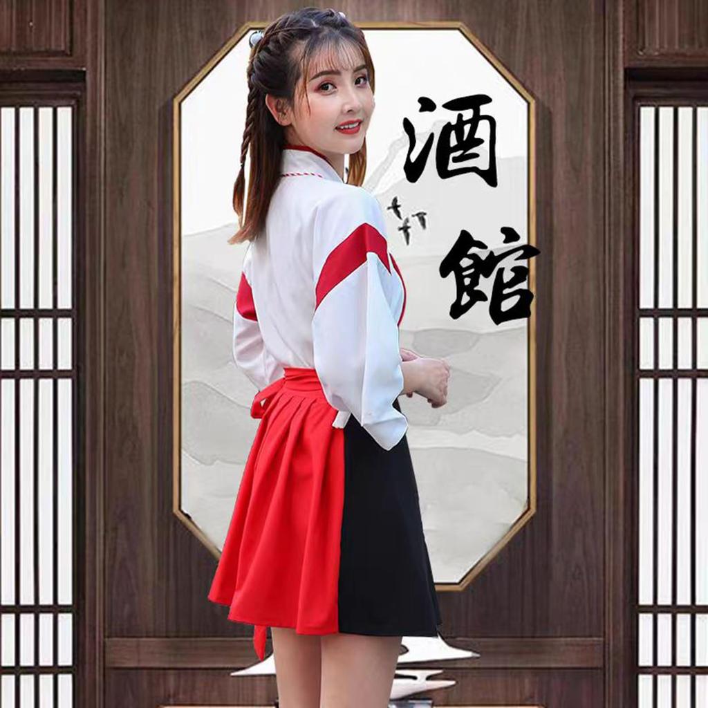 Shrine maiden costume cosplay mini long hakama Taisho Roman Hanfu shrine Japanese clothing cute Halloween Christmas school festival cultural festival