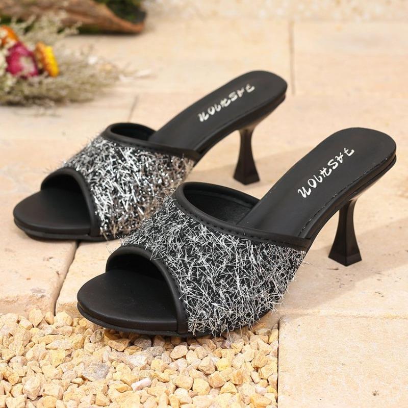 Fashion High Heel Sandal for Women Female Shoe Square Toe High-heeled Fashion Girls 2025 Stiletto Autumn Scandals Office & Career