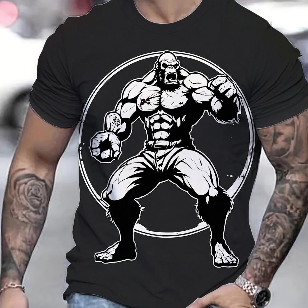 Men Summer Breathable Quick Drying Sports Tops Fashion Boxing Short Sleeve Tees
