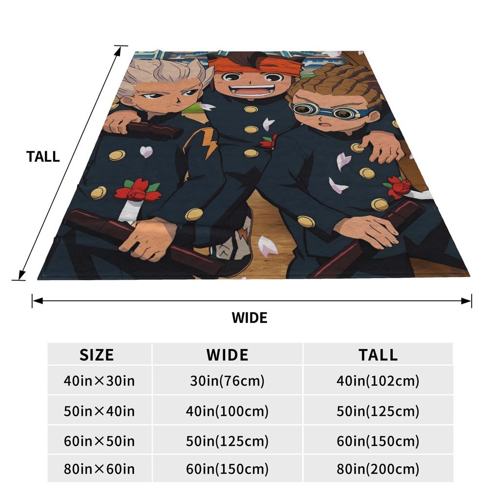 Inazuma Eleven Axel Blaz Gouenji  Plush Blankets Girls Boys  Flannel Throw Blanket Bed Soft Customized Quality Bedspread Gift