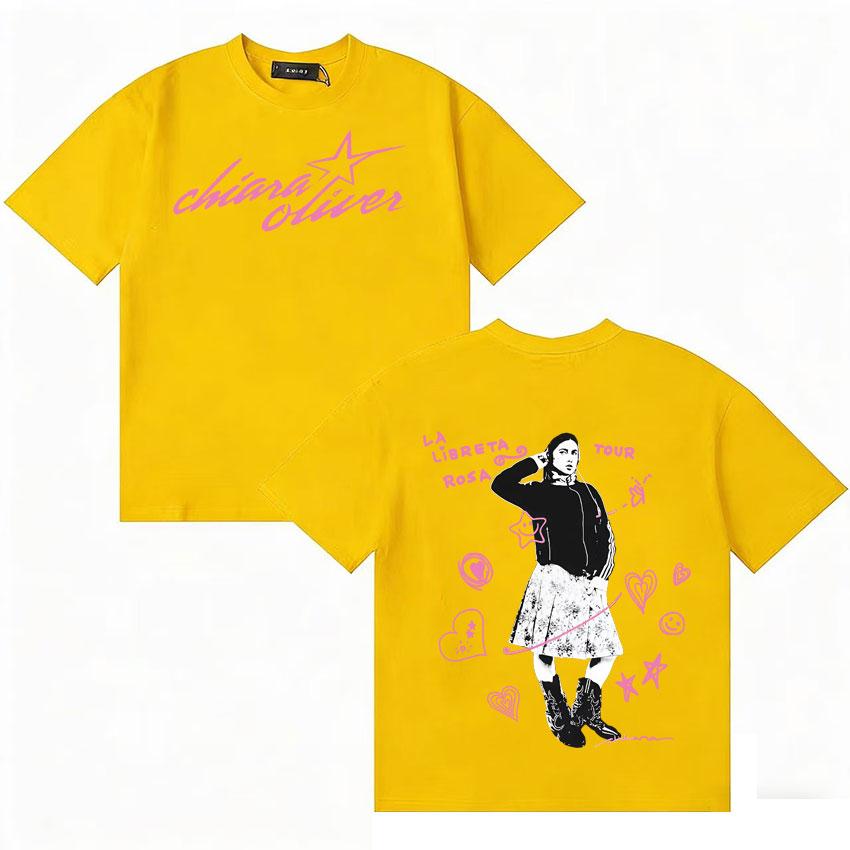 Singer Chiara Oliver Harajuku Graphics T Shirts Unisexs Womens Tshirt Hip Hop Casual High Quality Cotton Oversized T Shirts Unisex