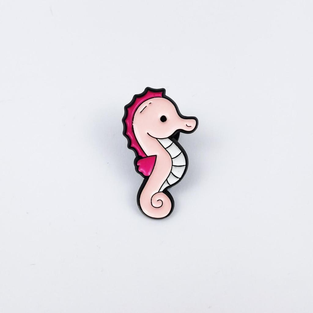 Creative Marine Animal Brooches: Seahorse, Shark, Jellyfish Cartoon Metal Accessories