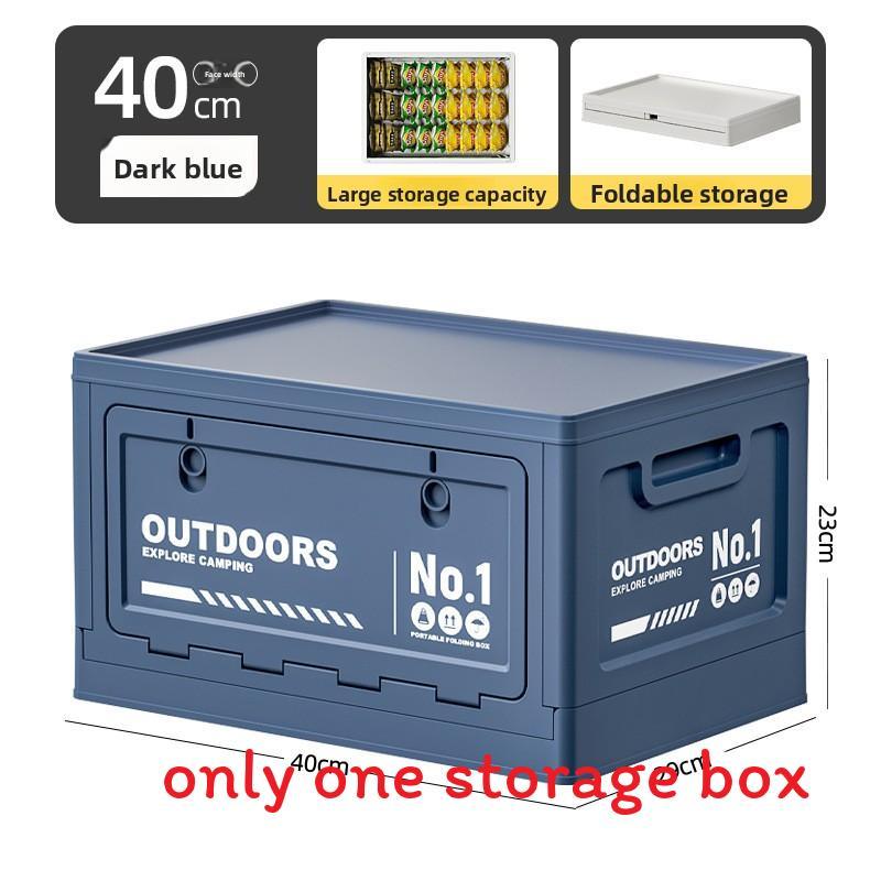 

Outdoor Camping Storage Bin With Foldable Design For Car Organizer And Camping Gear Blue (40*29*23cm)