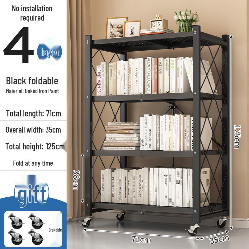 Portable Folding Storage Rack for Study or Living Room