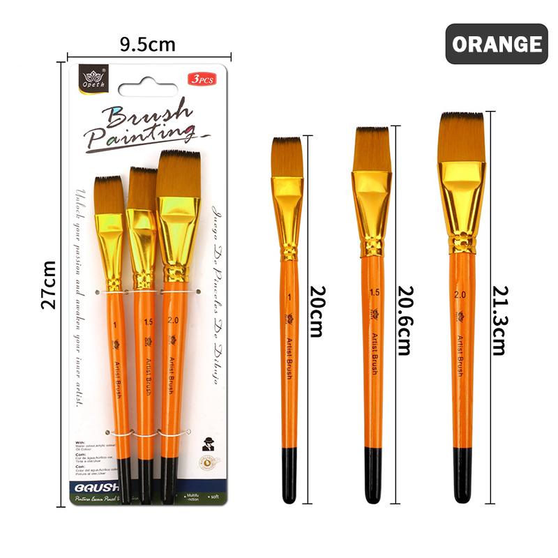 3pcs Artist Nylon Paint Brushes Set Artist Paintbrushes For Acrylic Oil Watercolor Acrylic Painting For Body Face Rock Canvas