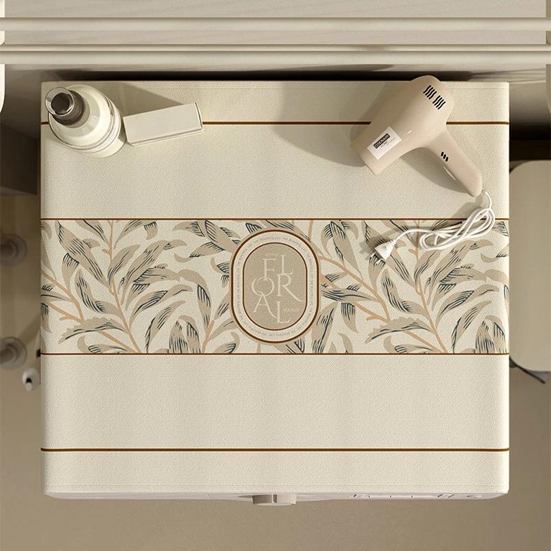 Leaves Patterns Dust Cover Washing Machine Dust Mat Pocket Design Beautiful Refrigerator Protective Pad Household Home Supplies