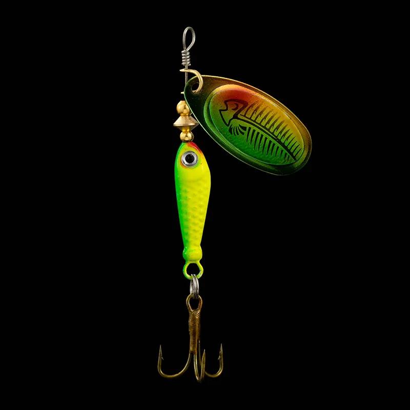 9g Rotating Fishing Bait Spoon Lure with Triple Hook Metal Artificial Fish Wobbler Feeder for Carp