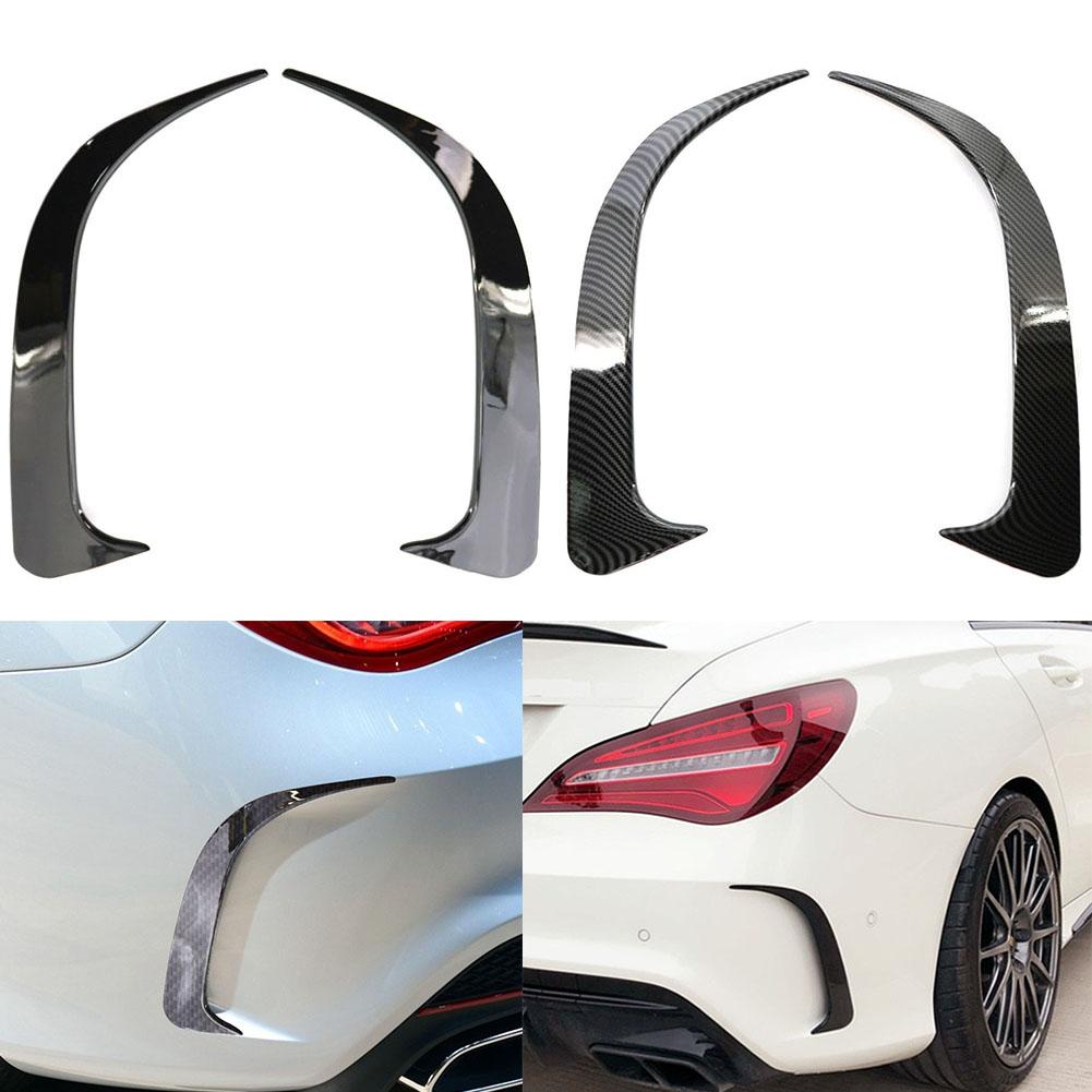 Glanz Schwarz ABS Kunststoff Hinten Stoßstange Lip Spoiler Canards Vents Für Mercedes-Benz CLA 45 AMG W117 250 200 2014-2018