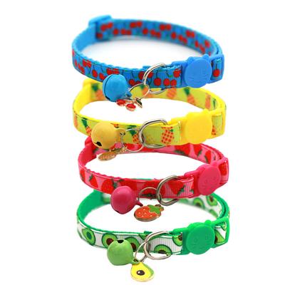 New Digital Print Pet Webbing Fruit Cat Collar Cat Dog Fruit Accessories Bell Pet Collar