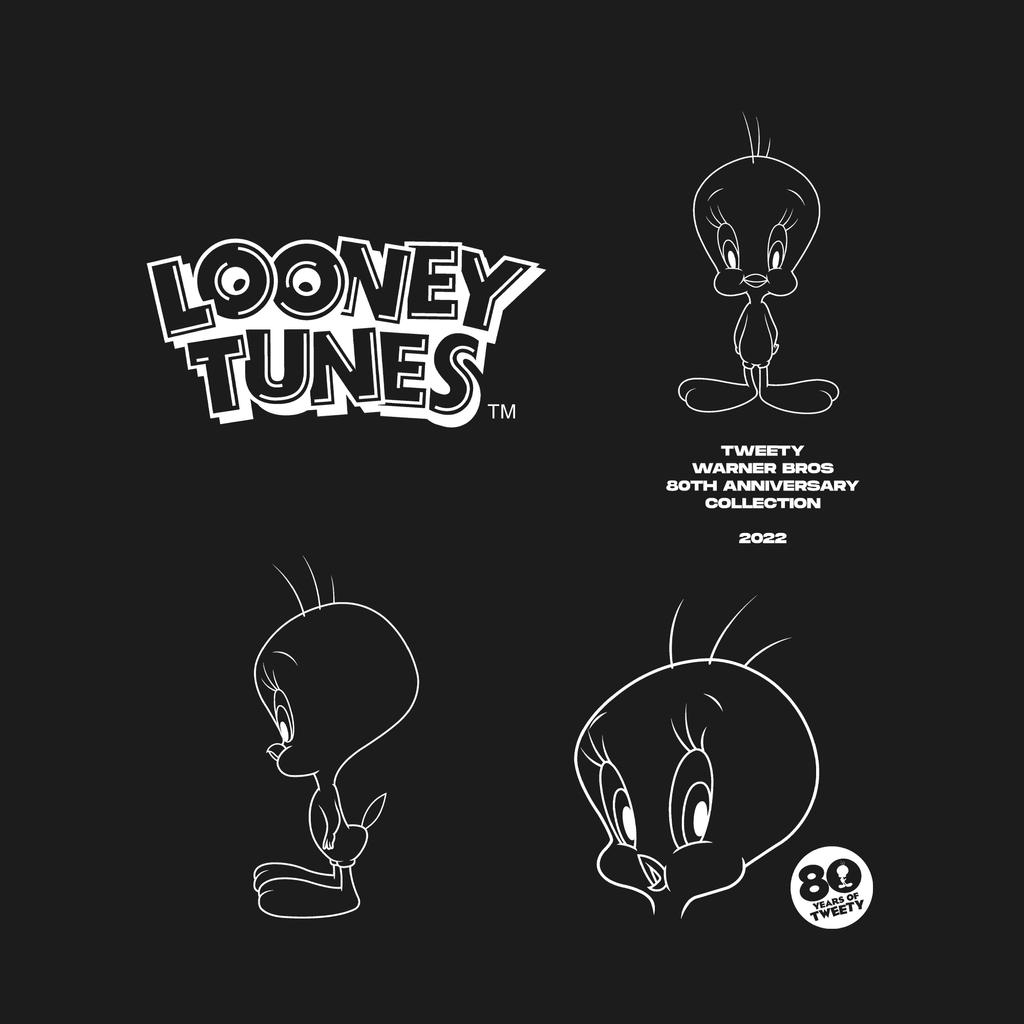 Tweety Unisex Adult Outline 80th Tričko