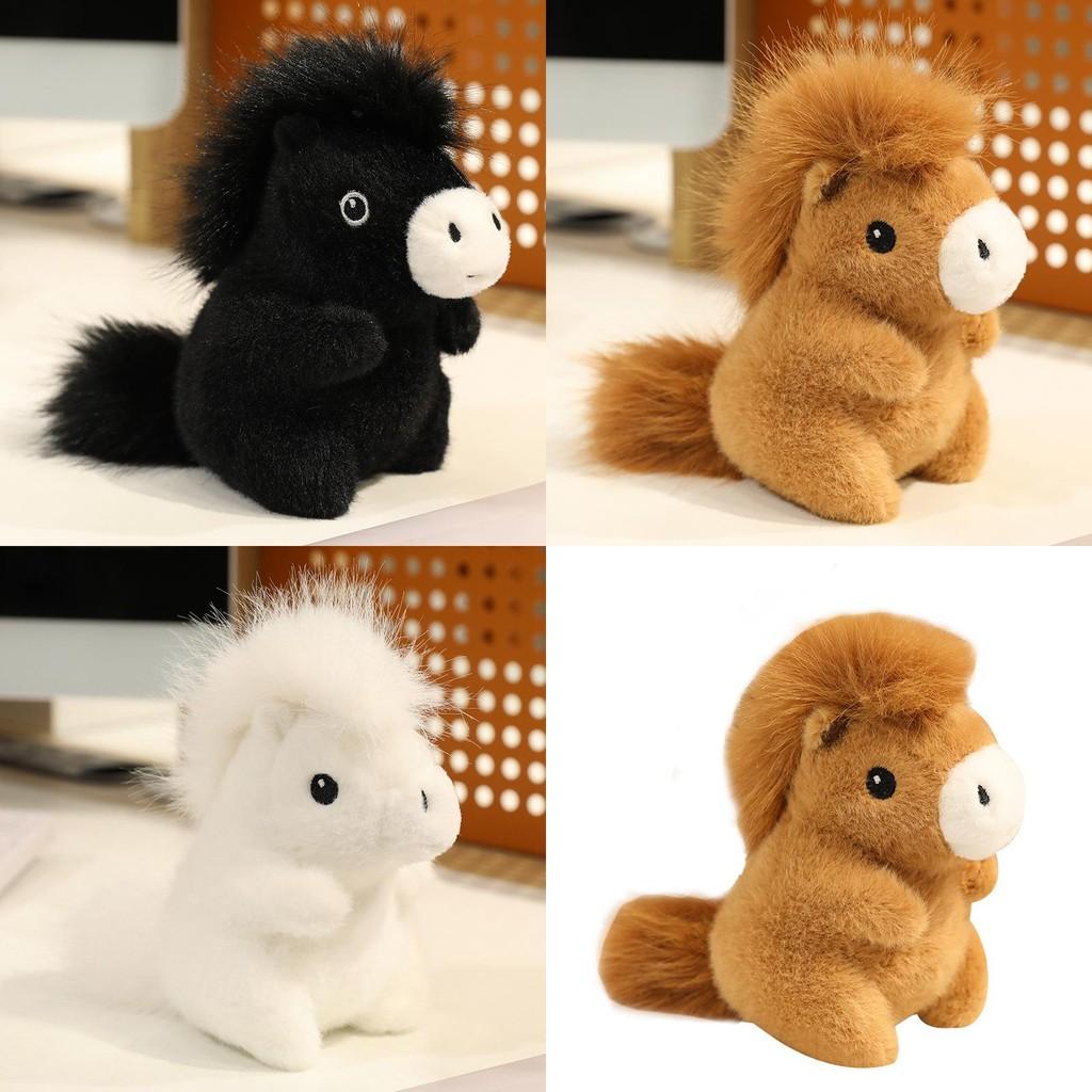 White Pony Plush Keychain With Pp Cotton Filling For Kids Backpack Decoration