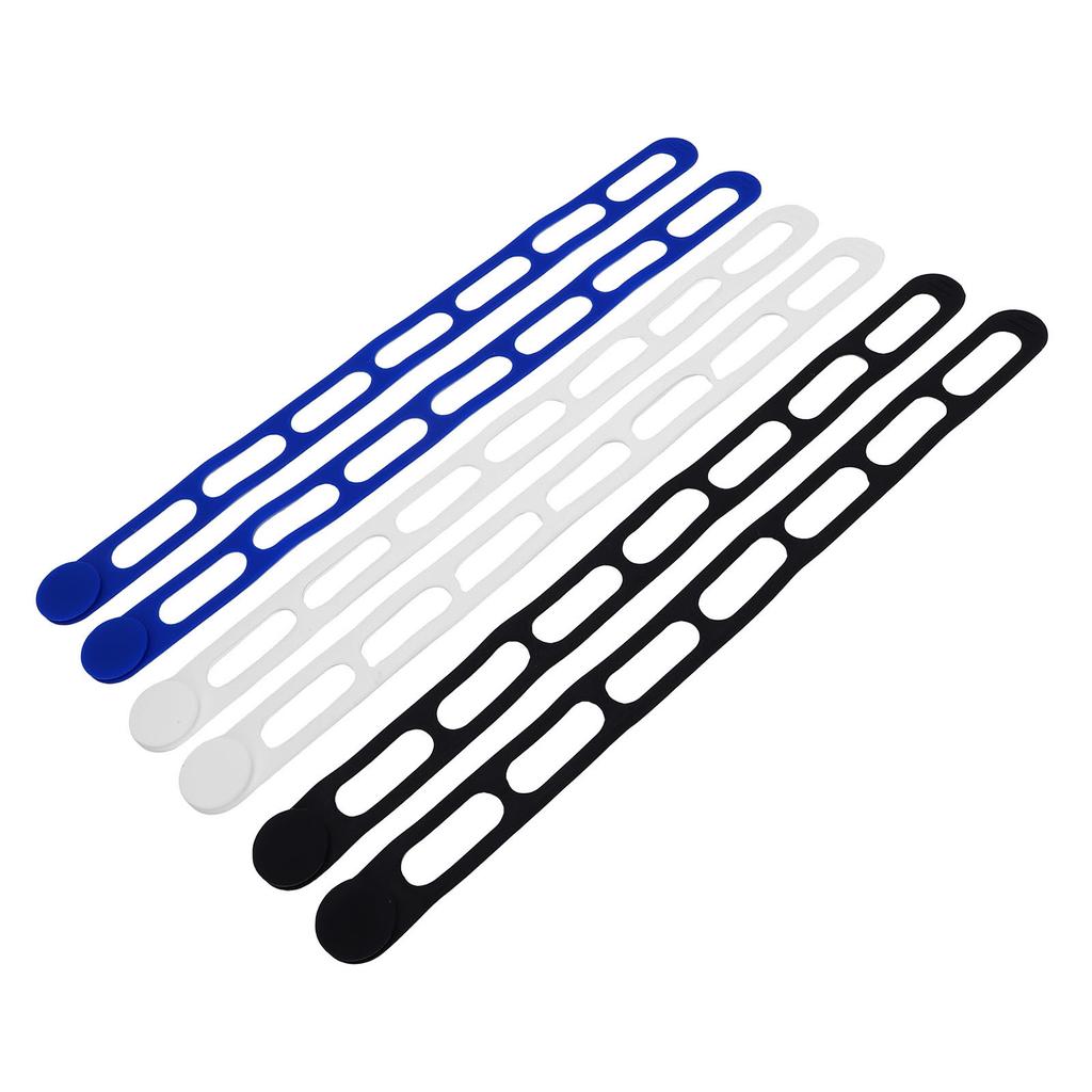 6PCS Silicone Utility Straps Reusable Elastic Self Lock Silicone Ties for Cooker Lid Lunch Box