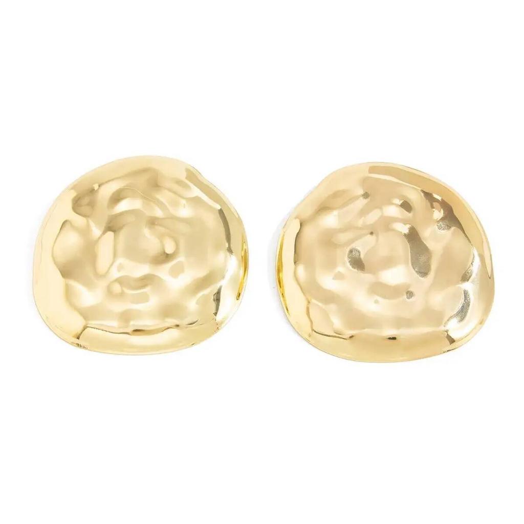 SHIXIN Exaggerated Glossy Large Round Stud Earrings for Women Punk Geometry Irregular Gold Color Earrings Fashion Party Jewelry